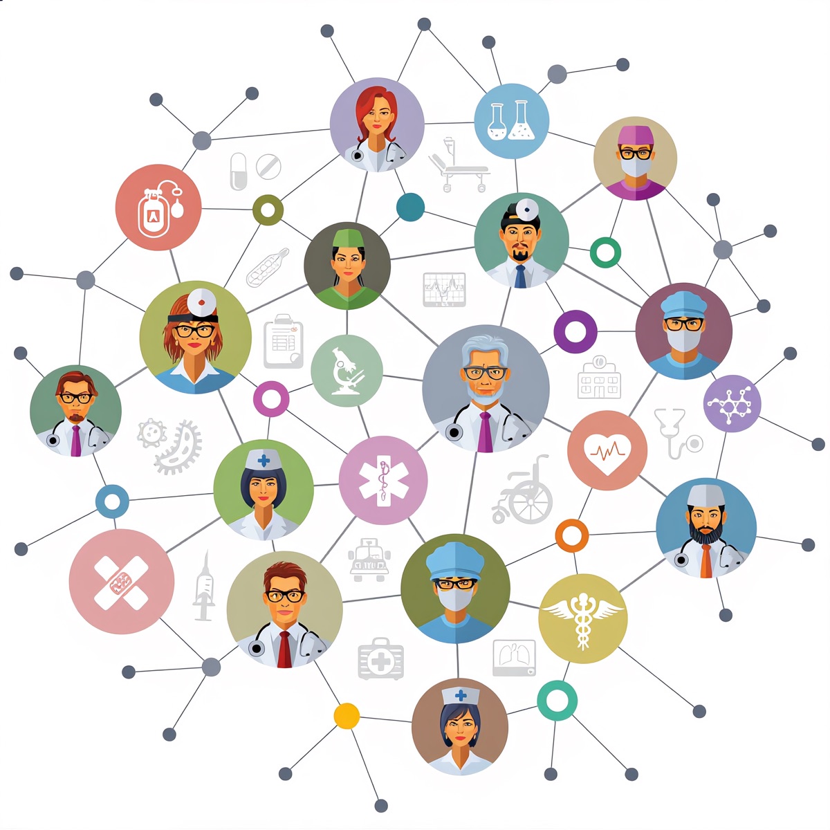 A connected network of doctors, nurses, surgeons and other healthcare professionals across India